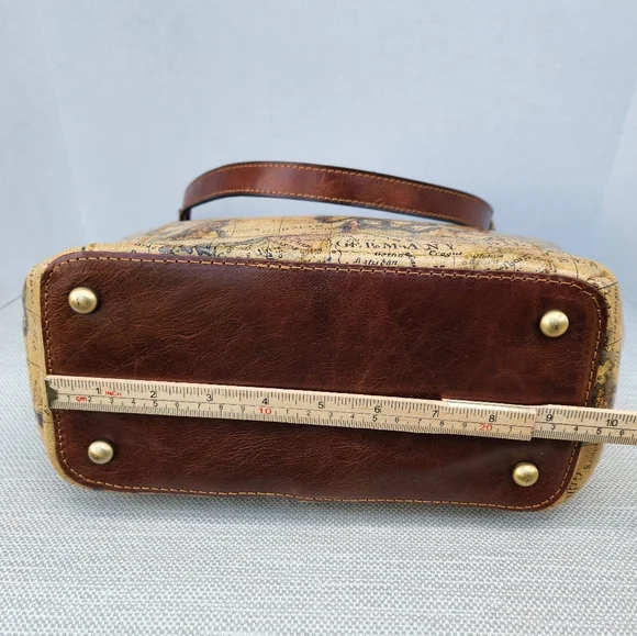 Patricia Nash European Map Leather Shoulder Bag Wristlet Set Handbag - Picture 10 of 16